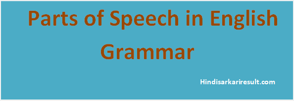 Parts Of Speech Hindi Parts Of Speech In English Grammar