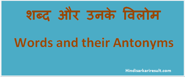 http://www.hindisarkariresult.com/words-and-antonyms-in-hindi/